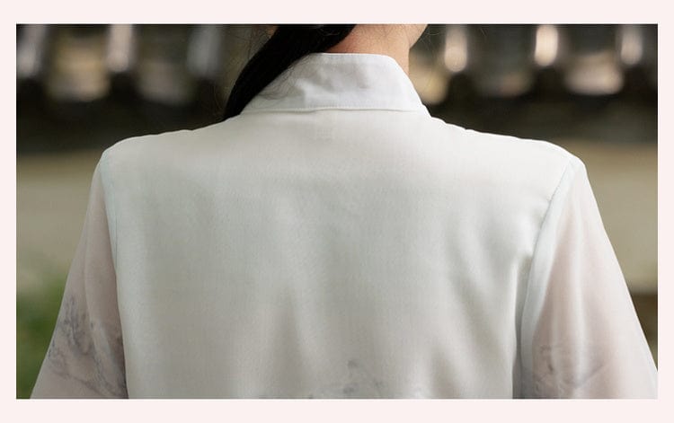 优亿家 女装 【烟雨楼台】汉元素水墨印花套装春夏日常汉服女