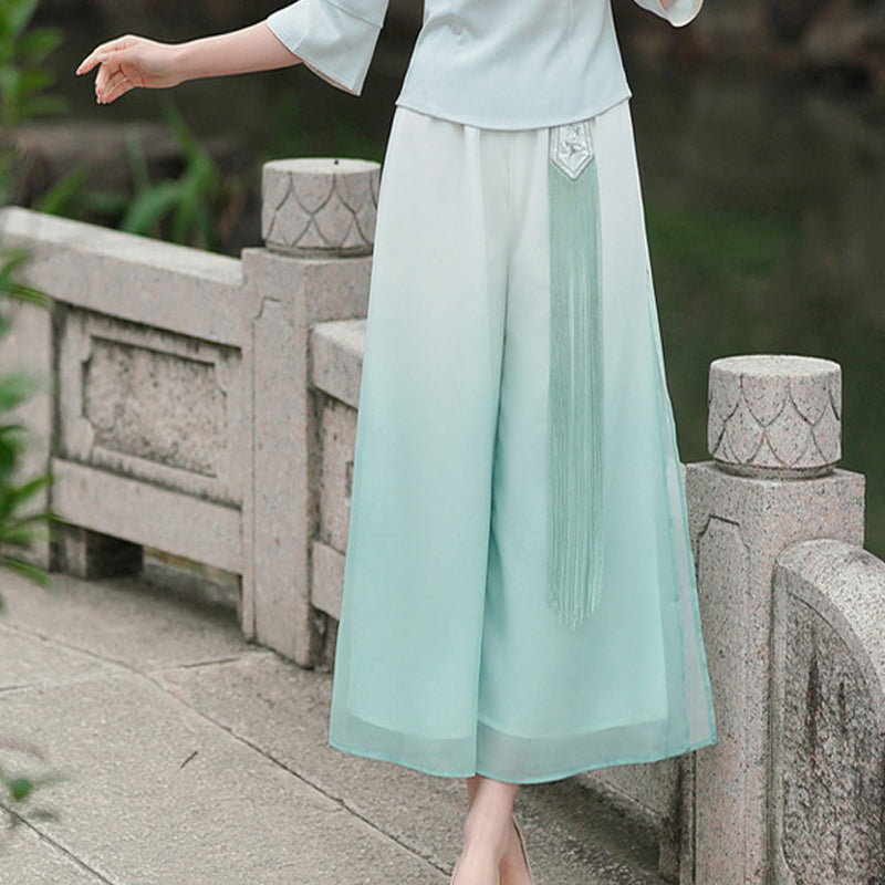 【繡韻凝芳】新中式提花短袖上衣半身裙春夏漢服女