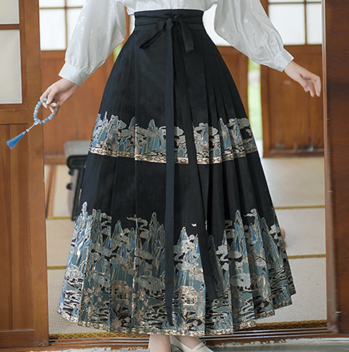 糖宝家 女装 S / 马面裙 【峰峦叠翠】汉元素长袖上衣明制马面裙提花马甲秋冬汉服女