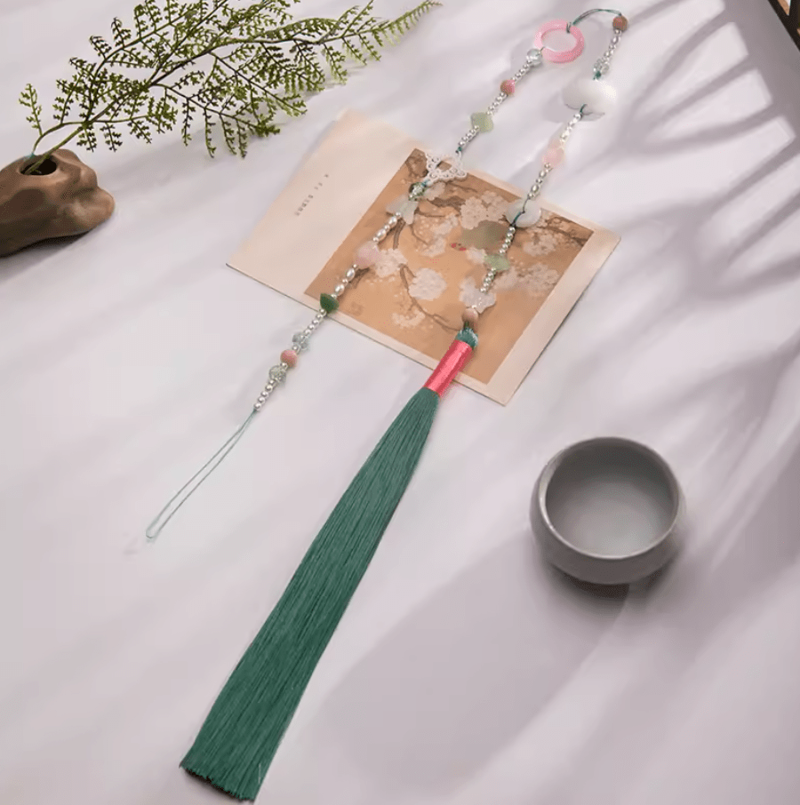 雪衣阁 SheyGo 配饰 青色长背云 【池漪】璎珞流苏背云汉服项链