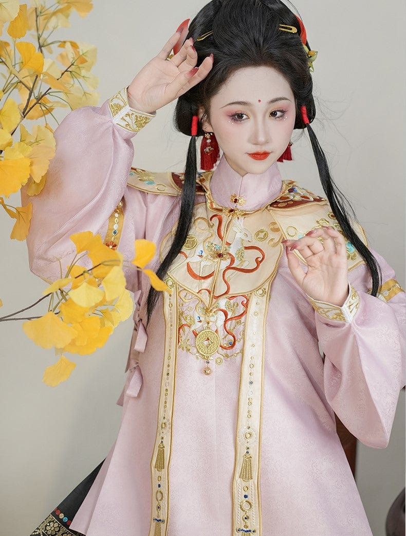 雪衣阁 SheyGo 女装 【神鹿兆瑞】明制立领斜襟短袄妆花马面秋冬汉服女