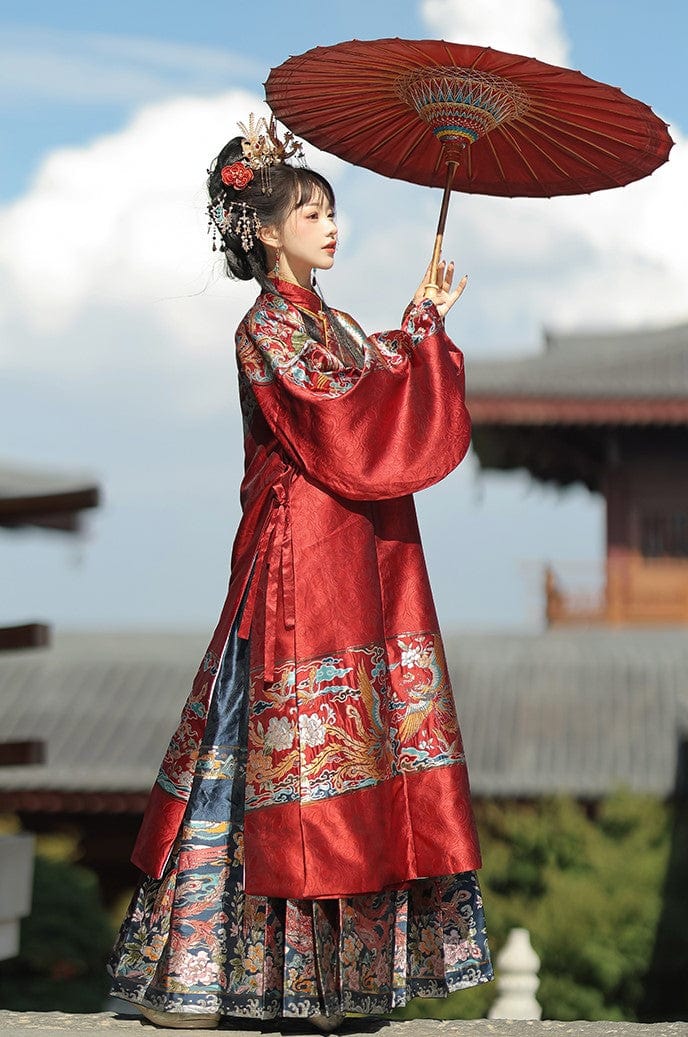 雪衣阁 SheyGo 女装 【凤凰于飞】明制立领斜襟长袄妆花织金马面裙秋冬汉服女