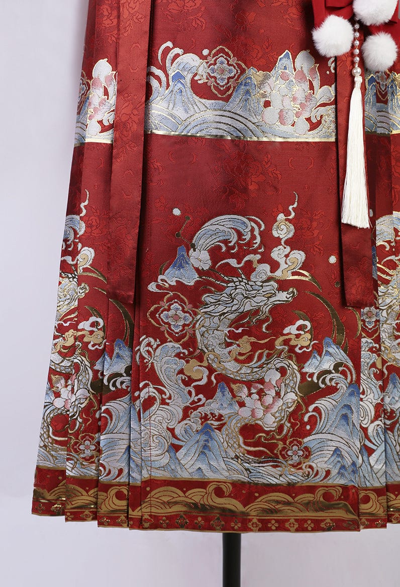 雪衣阁 SheyGo 女装 【祥龙贺岁】明制方领马甲立领对襟短衫织金马面裙秋冬汉服女