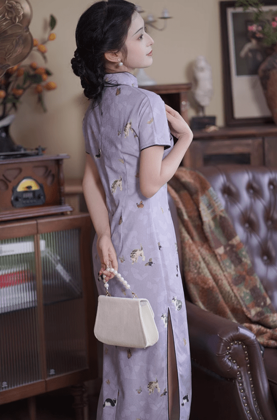 雪衣阁 SheyGo 女装 【小狸戏蝶】新中式印花旗袍春夏汉服女