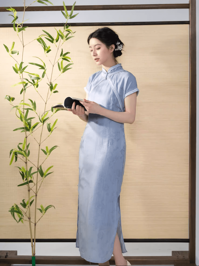 雪衣阁 SheyGo 女装 【静谧】新中式提花旗袍春夏汉服女