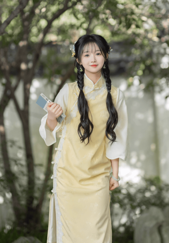 雪衣阁 SheyGo 女装 【小黄莺】新中式提花旗袍春秋汉服女