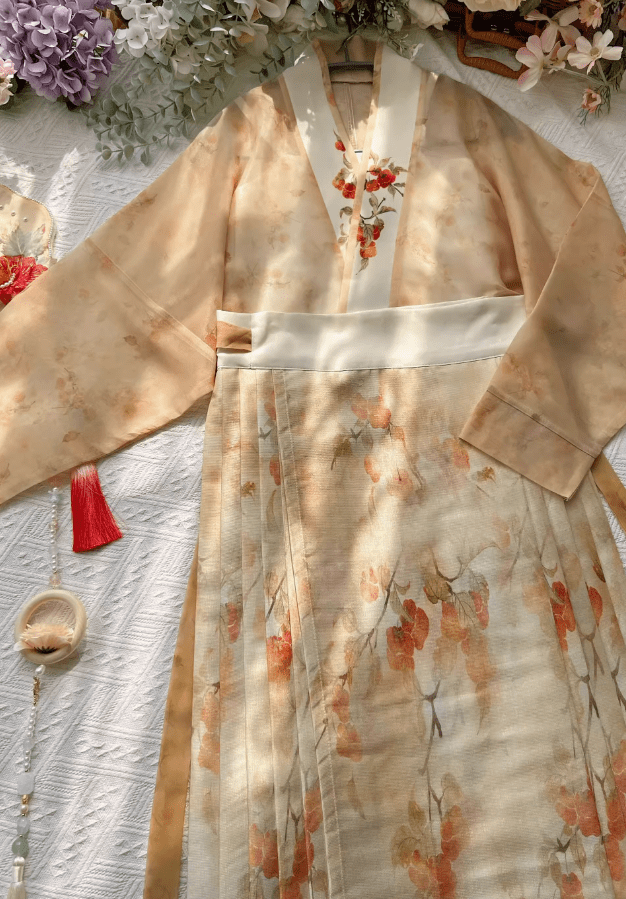 雪衣阁 SheyGo 女装 【橘颂】汉元素印花飞机袖吊带明制印花马面裙春夏汉服女