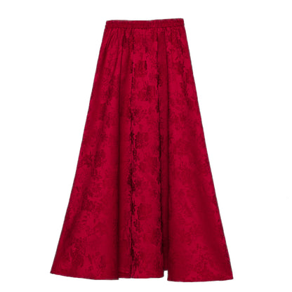 【紅薇凝香】新中式提花重工釘珠盤扣上衣淑女半身裙春秋訂婚敬酒服漢服女