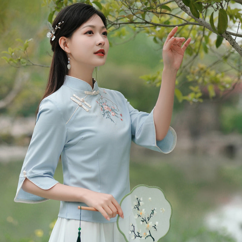 【繡韻凝芳】新中式提花短袖上衣半身裙春夏漢服女