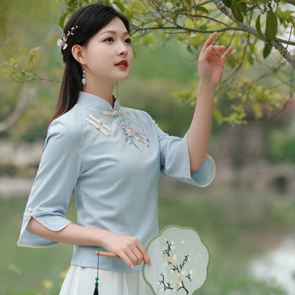 【繡韻凝芳】新中式提花短袖上衣半身裙春夏漢服女