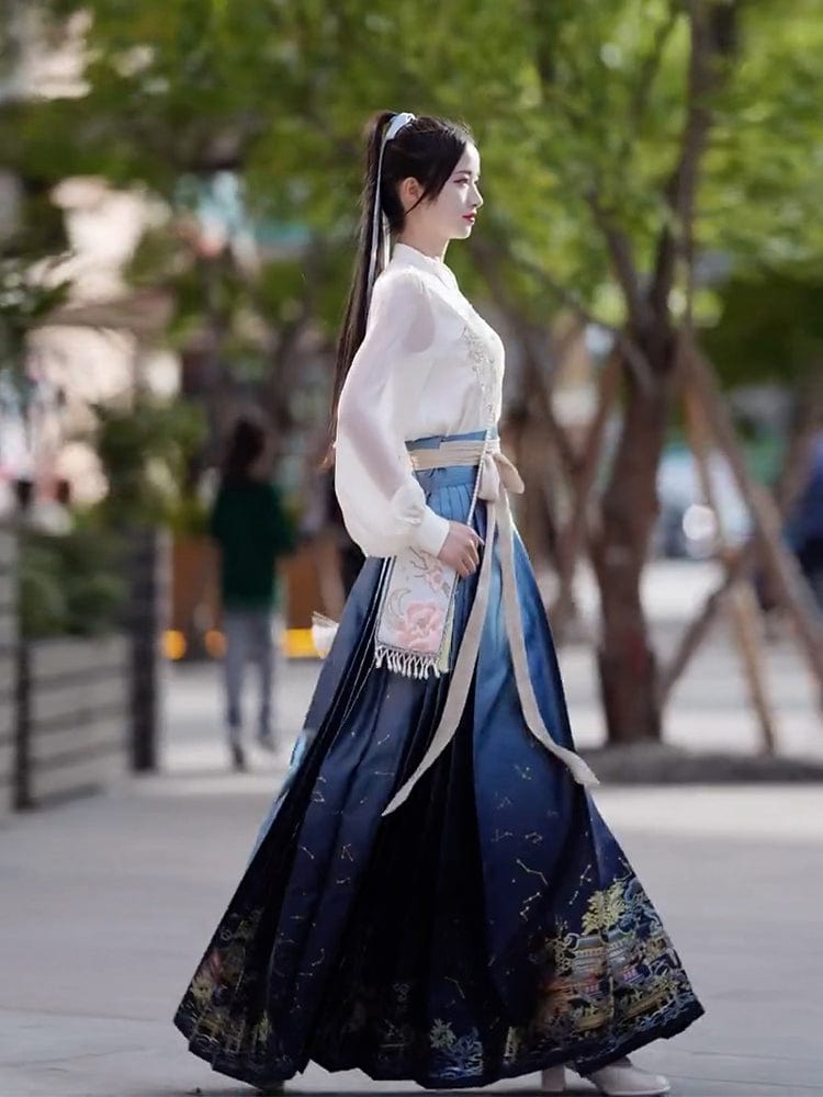 欣欣子 女装 【重楼玉钩】明制马面裙春夏日常汉服女