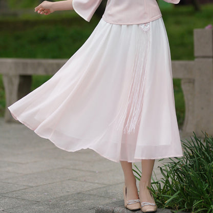 【繡韻凝芳】新中式提花短袖上衣半身裙春夏漢服女